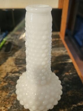 White Hobnail Milk Glass Vase - Home Accents